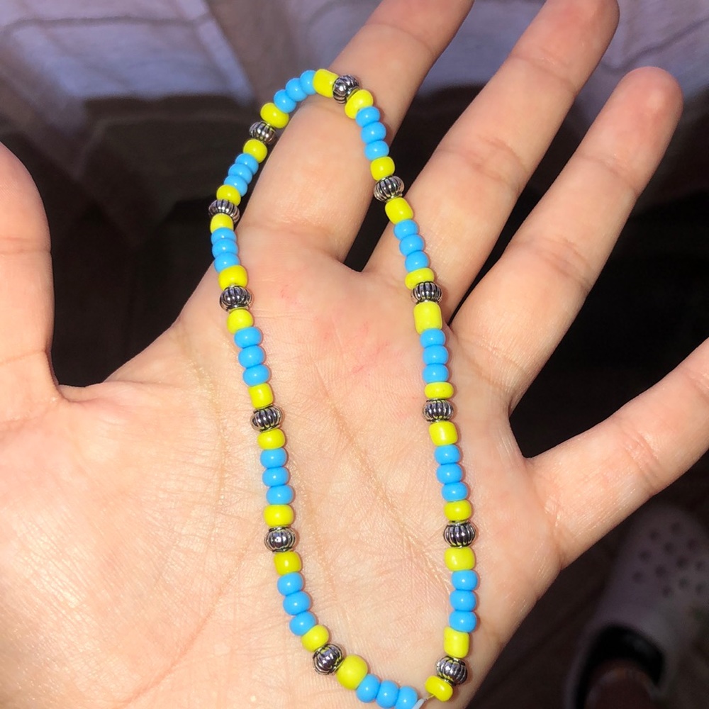 Blue & white anklet